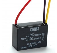 CBB61 1.5uF+2.5uF 3 WIRE 250VAC Ceiling Fan Capacitor 3 Wires